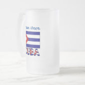 Cuba en Dark Blue Cuban Flag gepersonaliseerd Matglas Bierpul (Voorkant links)