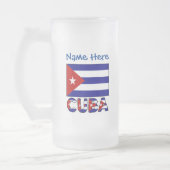 Cuba en Dark Blue Cuban Flag gepersonaliseerd Matglas Bierpul (Links)