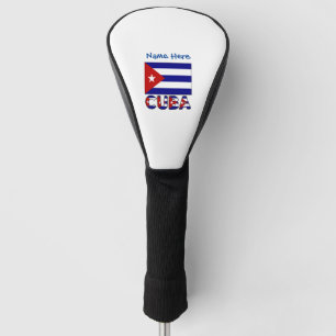 Cuba en donkerblauw Cubaanse vlag blauw personalis Golfheadcover