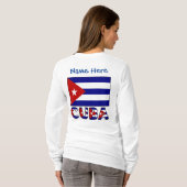 Cuba en Donkerblauw Cubaanse vlag Blauwe Personali T-shirt (Achterkant volledig)
