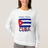 Cuba en Donkerblauw Cubaanse vlag Blauwe Personali T-shirt (Voorkant)