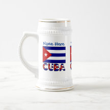 Cuba en donkerblauwe Cubaanse vlag gepersonaliseer
