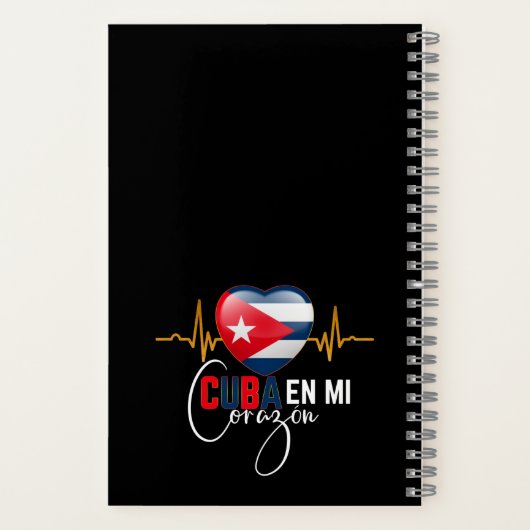 Cuba en Mi corazon Caribbean Cubano Cubana  Notitieboek (Achterkant)