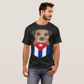 Cuba Flag Border Terrier Dog In Pocket T-shirt (Voorkant volledig)
