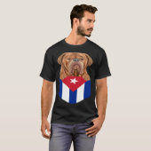 Cuba Flag Dogues de Bordeaux Dog In Pocket T-shirt (Voorkant volledig)