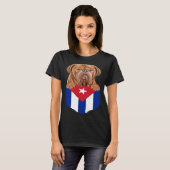 Cuba Flag Dogues de Bordeaux Dog In Pocket T-shirt (Voorkant volledig)