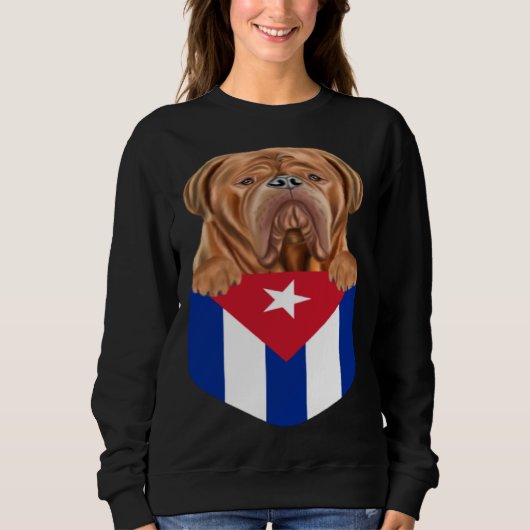 Cuba Flag Dogues de Bordeaux Dog In Pocket Trui (Voorkant)