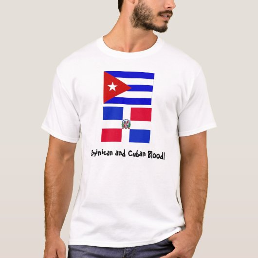 Cuba_flag, DominicanR_flag, Dominicaans en Cuban.. T-shirt (Voorkant)