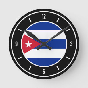 Cuba Flag Elegant Ronde Klok