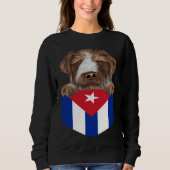 Cuba Flag German Wirehaired Pointer Dog In Pocket Trui (Voorkant)