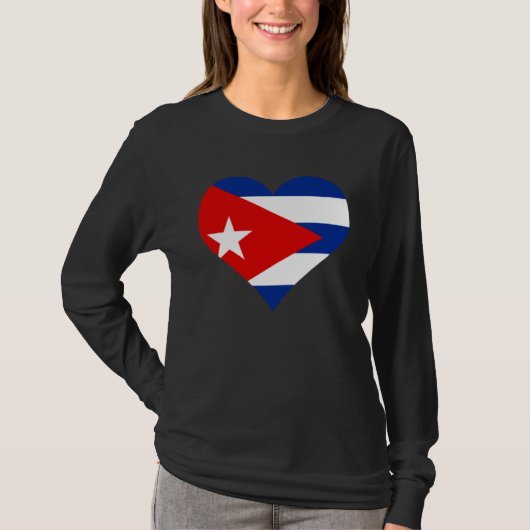Cuba Flag Heart Cuba  Love Cuba T-shirt (Voorkant)