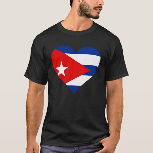 Cuba Flag Heart Cuba  Love Cuba T-shirt (Voorkant)