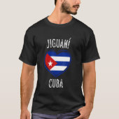 Cuba Flag Heart Jiguani City T-shirt (Voorkant)