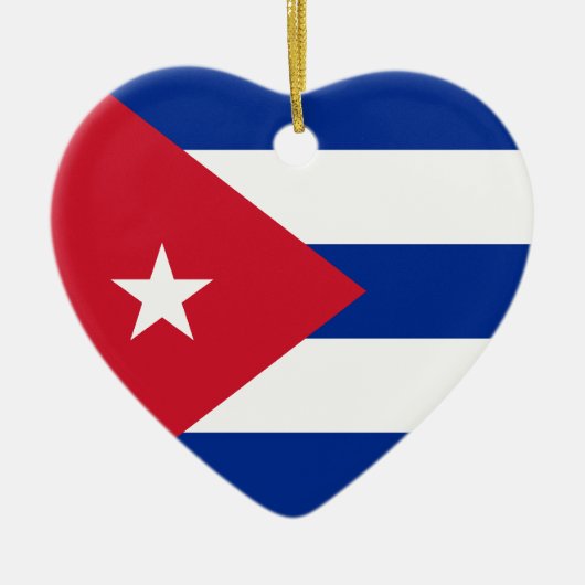Cuba Flag Heart Ornament (Voorkant)