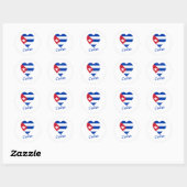Cuba Flag Heart Ronde Sticker (Vel)