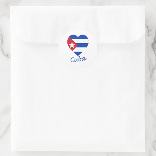 Cuba Flag Heart Ronde Sticker (Tas)
