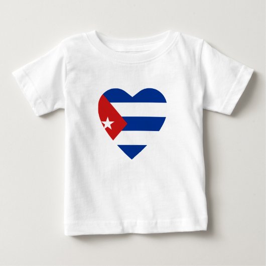 Cuba Flag Heart T-Shirt (Voorkant)