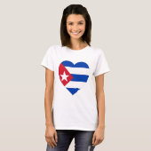 Cuba Flag Heart T-shirt (Voorkant volledig)