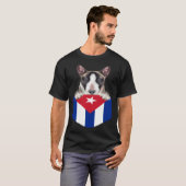 Cuba Flag Miniature Bull Terrier Dog In Pocket T-shirt (Voorkant volledig)