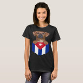 Cuba Flag Rhodesian Ridgeback Dog In Pocket T-shirt (Voorkant volledig)