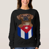 Cuba Flag Rhodesian Ridgeback Dog In Pocket Trui (Voorkant)