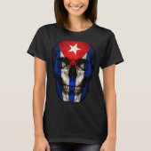 Cuba Flag Skull Cuban Roots Proud Patriotic T-shirt (Voorkant)
