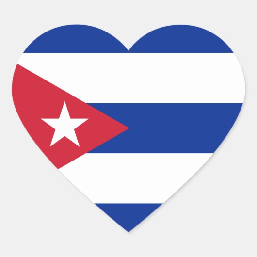 Cuba Flag Splendid Patriotic Hart Sticker (Voorkant)
