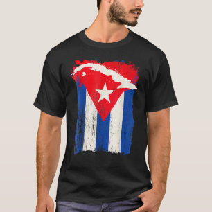 Cuba Flag Steun Cubaanse Landkaart Grafisch Cuba F T-shirt