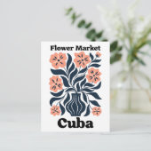 Cuba Flower Market Potted Blossom & Dark Foliage Briefkaart (Staand voorkant)