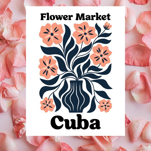 Cuba Flower Market Potted Blossom & Dark Foliage Briefkaart