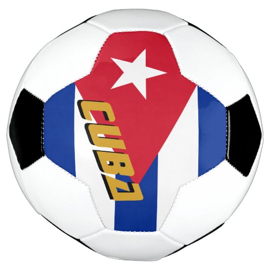 Cuba-Football en Cubaanse vlag/sport Voetbal (Gedraaid)