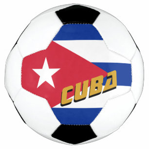 Cuba-Football en Cubaanse vlag/sport Voetbal
