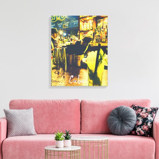 Cuba funky Mojito bar reisprint Canvas Afdruk (Insitu (Woonkamer))