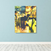Cuba funky Mojito bar reisprint Canvas Afdruk (Insitu (Houten vloer))