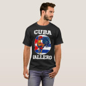Cuba Gallero Cuban Flag Rooster Cockfighting T-shirt (Voorkant volledig)