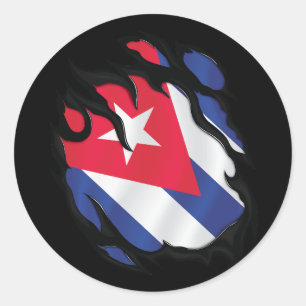 Cuba Gekopieerde vlag Ronde Sticker