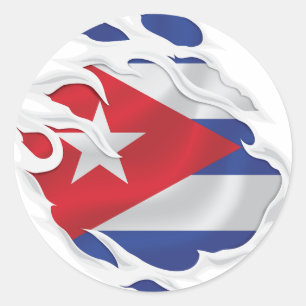 Cuba Gekopieerde vlag Ronde Sticker