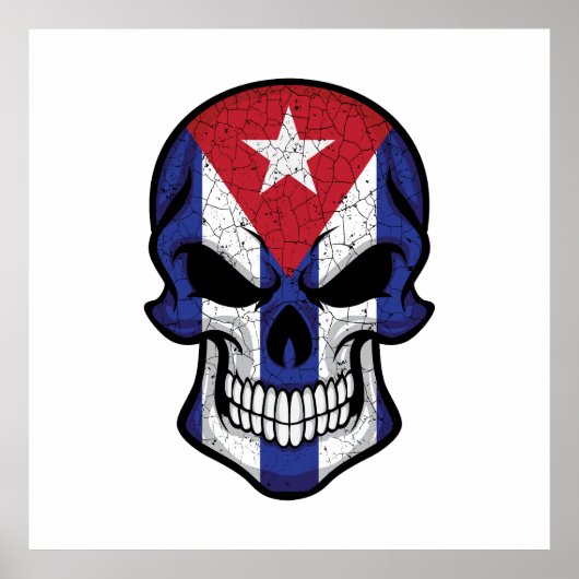 Cuba glimlacht schedelvlag poster (Voorkant)