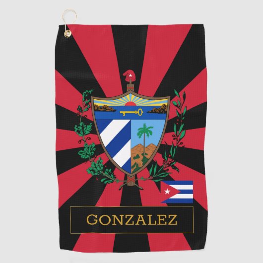 Cuba Golf & premium Cubaanse vlag / Patriots Golfhanddoek (Voorkant)