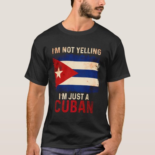 Cuba Grappig schreeuwen Cubaanse vlag Havana T-shirt (Voorkant)