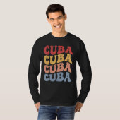 Cuba Groovy Retro Cubaans T-shirt (Voorkant volledig)