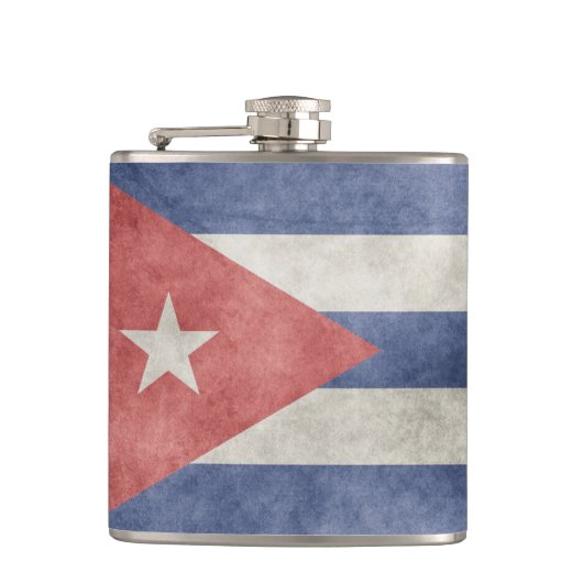 Cuba Grunge Vlag Heupfles (Voorkant)