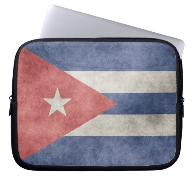 Cuba Grunge Vlag Laptop Sleeve (Voorkant)