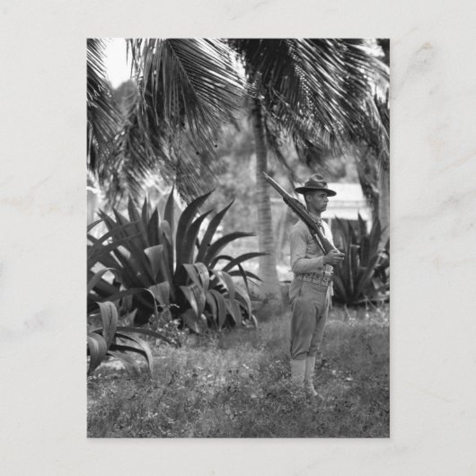 Cuba, Guantanamo Sentry onder palms_War Afbeelding Briefkaart (Voorkant)