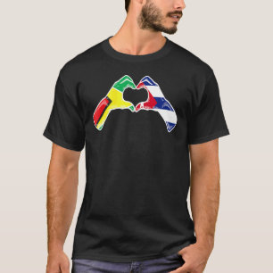 Cuba Guyana Vlag Cuban Guyanese Heart T-shirt