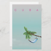 Cuba Hammock  vakantie print. Briefpapier (Voorkant / Achterkant)