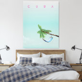 Cuba Hammock vakantie print. Canvas Afdruk (Insitu (Slaapkamer))