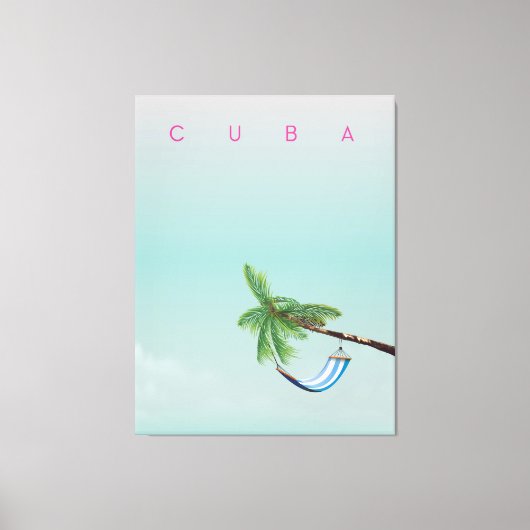 Cuba Hammock vakantie print. Canvas Afdruk (Voorkant)