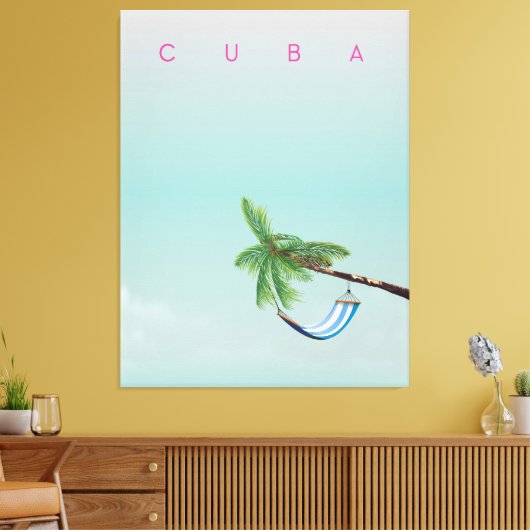 Cuba Hammock vakantie print. Canvas Afdruk (Insitu (Woonkamer))