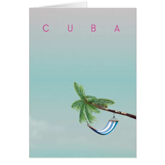 Cuba Hangmat Vintage vakantieprint. (Voorkant)